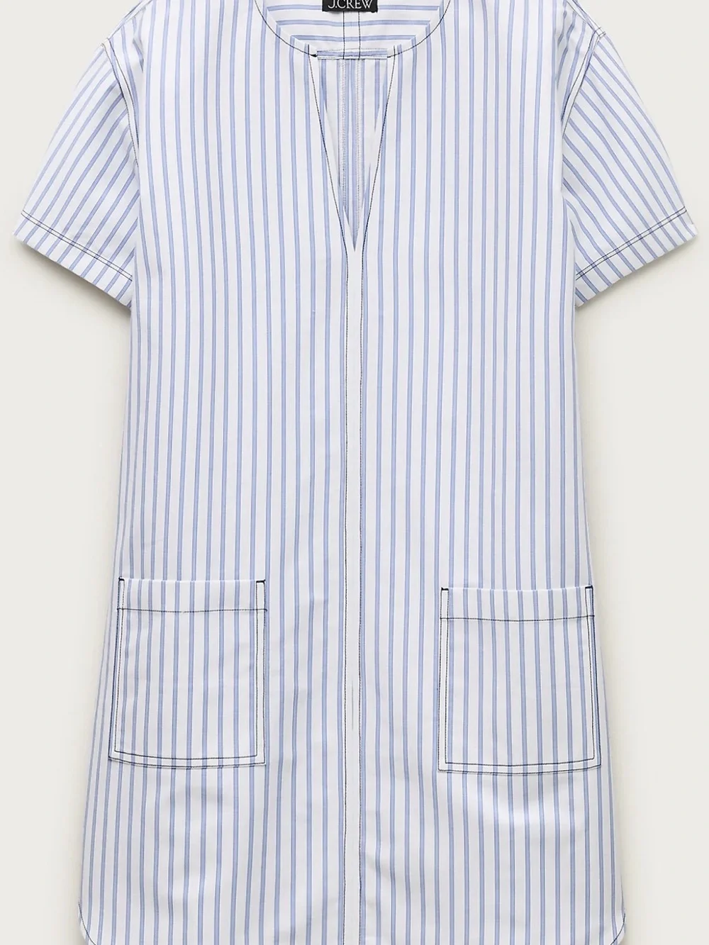 J. Crew - Pullover dress in striped structured cotton poplin